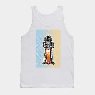 Skateboarding astronaut Tank Top